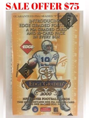 Edge 2000 Factory Sealed NFL Football Card Pack 1 PSA Graded Card Per Pack